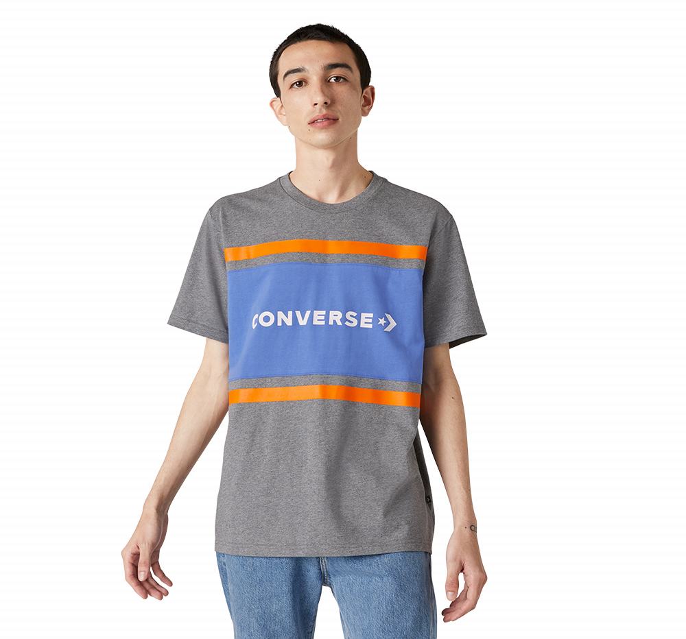 Camiseta Converse Colorblock Homem Cinzentas 610328SIT